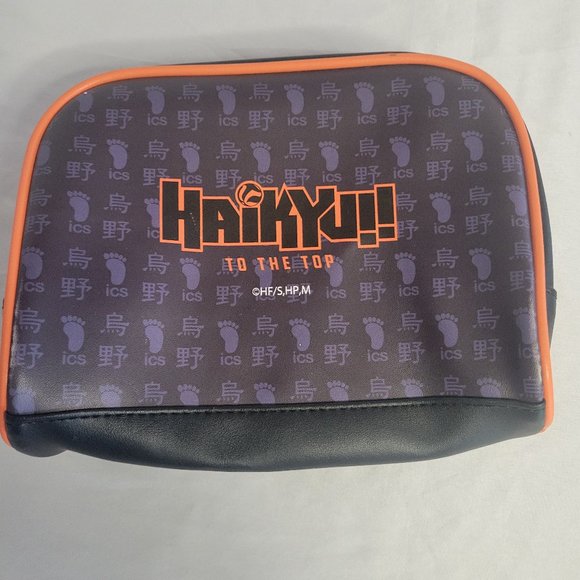 Haikyu 'To The Top' Black & Orange Accessory Bag 6'' x 8'' x 3'' - Picture 1 of 4